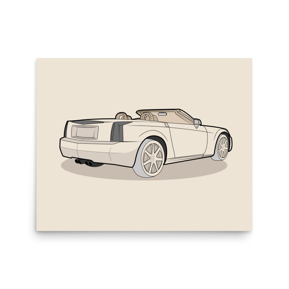 2006 XLR Rear View Poster For Cadillac Enthusiasts (3 Sizes Available)