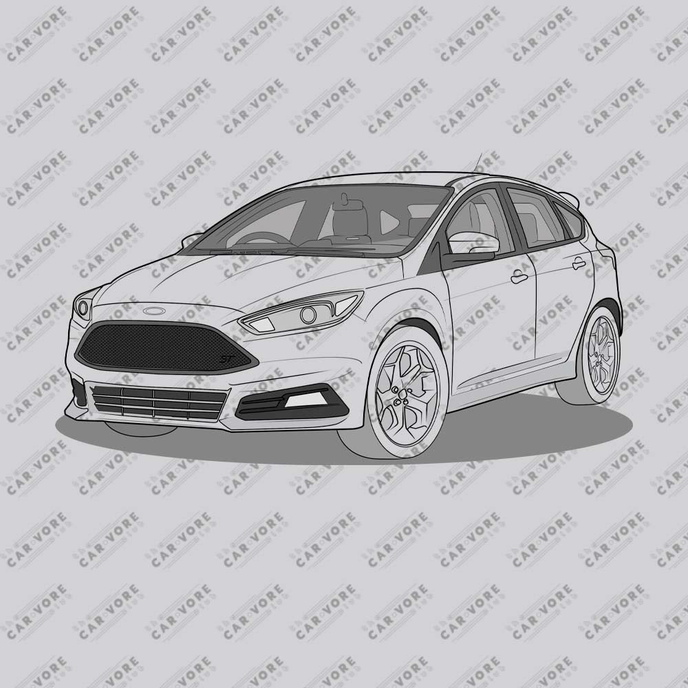 2017 Ford Focus ST Mk3 (Right-Hand Drive) Front Side Unisex Sweatshirt (2 Colors Available)