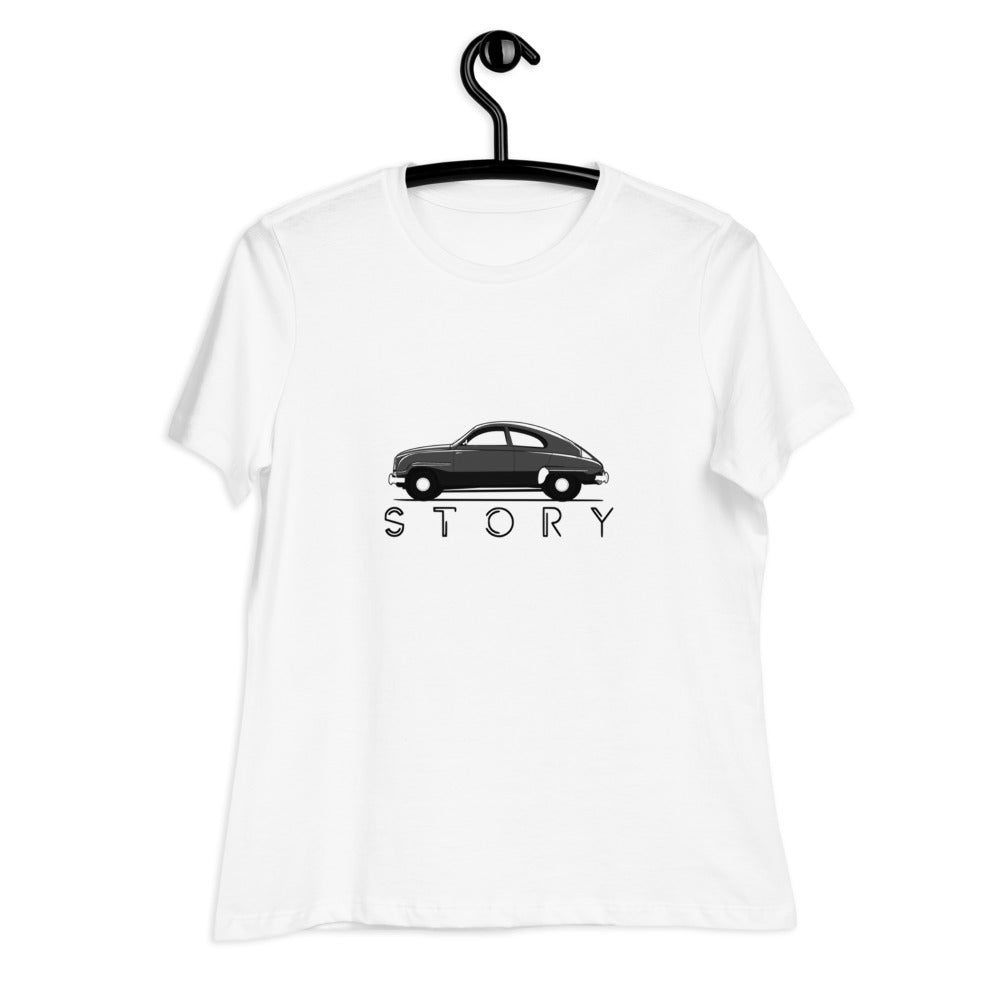 Saab 93 Story Women's Relaxed White T-Shirt