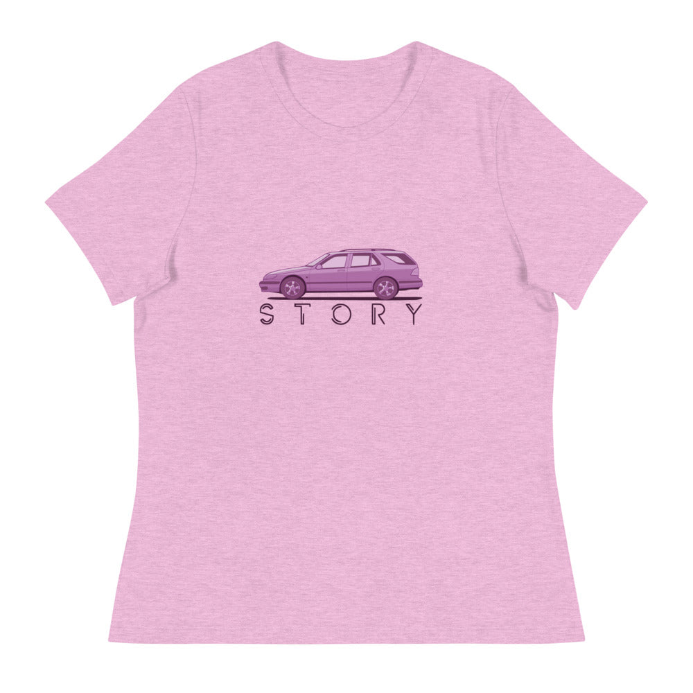 Saab Story 9-5 Wagon Women's Relaxed Lilac T-Shirt