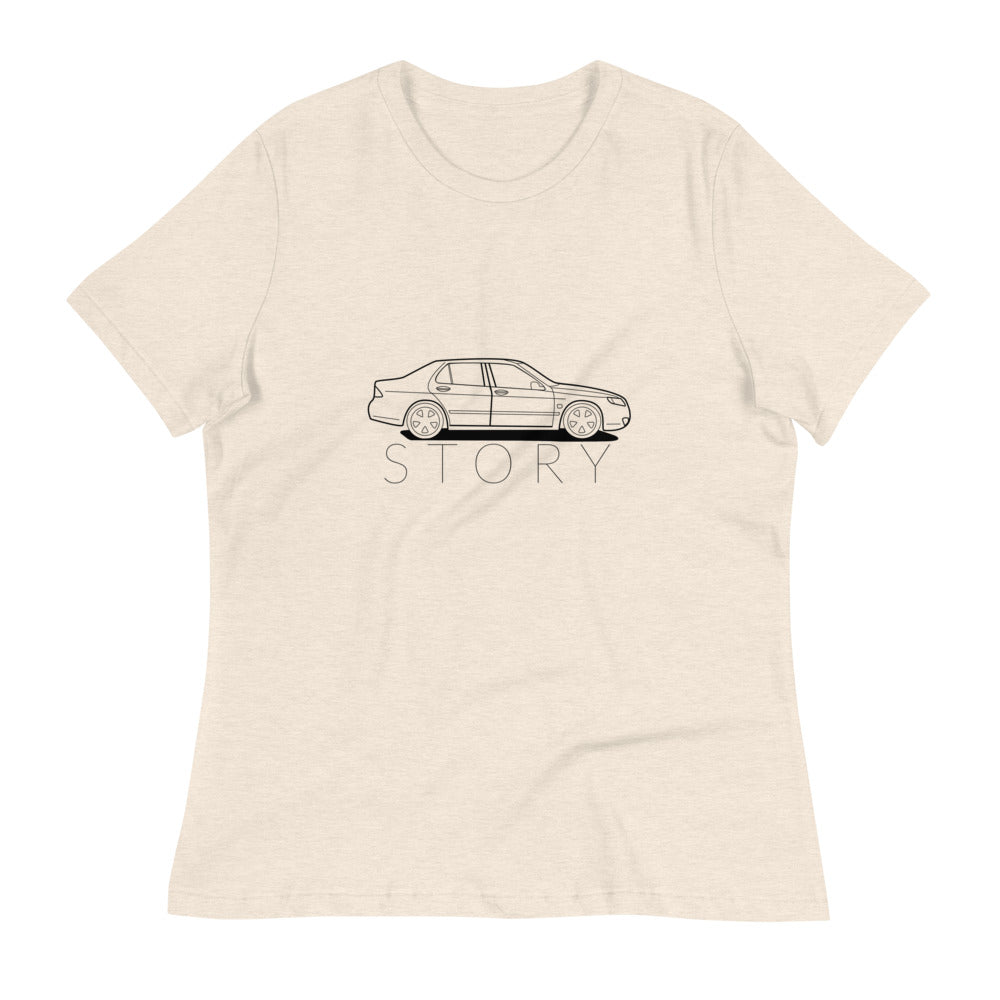 Saab Story 9-5 Sedan Women's Relaxed Beige T-Shirt