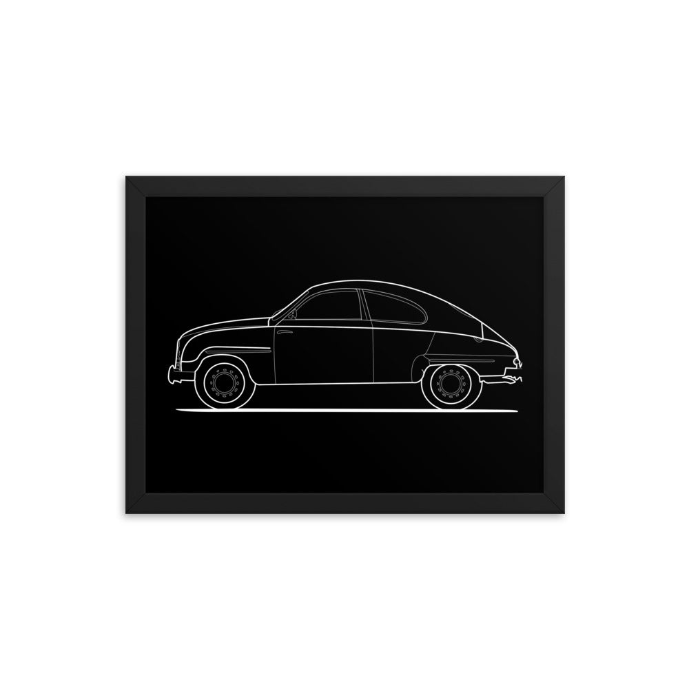 Saab 93 12 in. x 16 in. Framed Poster