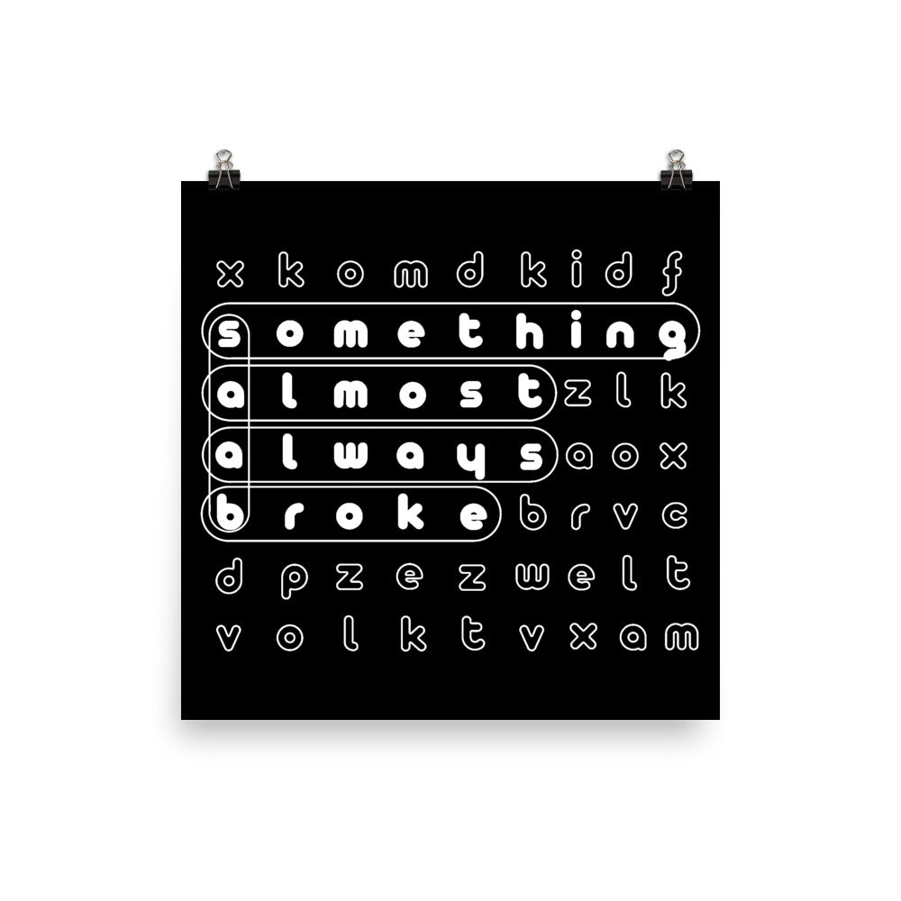 Saab S.A.A.B Something Almost Always Broke 10 in. x 10 in. Poster