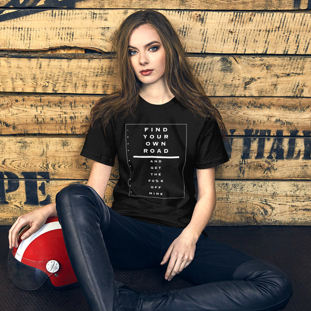 Saab Eye Chart Inspired Find Your Own Road Unisex T-Shirt (2 Colors Available)