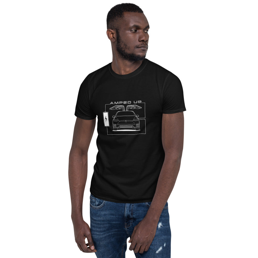 Tesla Model X Amped Up Falcon Wings Unisex T-Shirt (2 Colors Available)