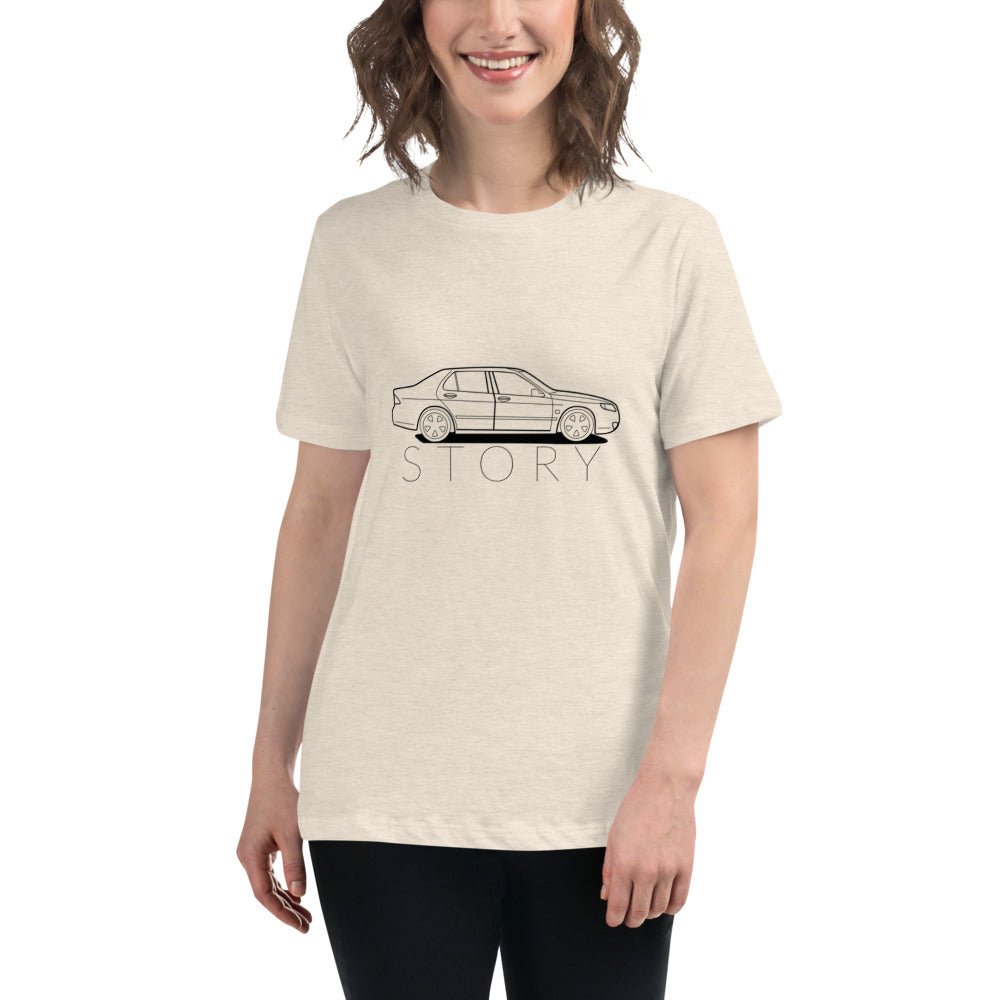 Saab Story 9-5 Sedan Women's Relaxed Beige T-Shirt