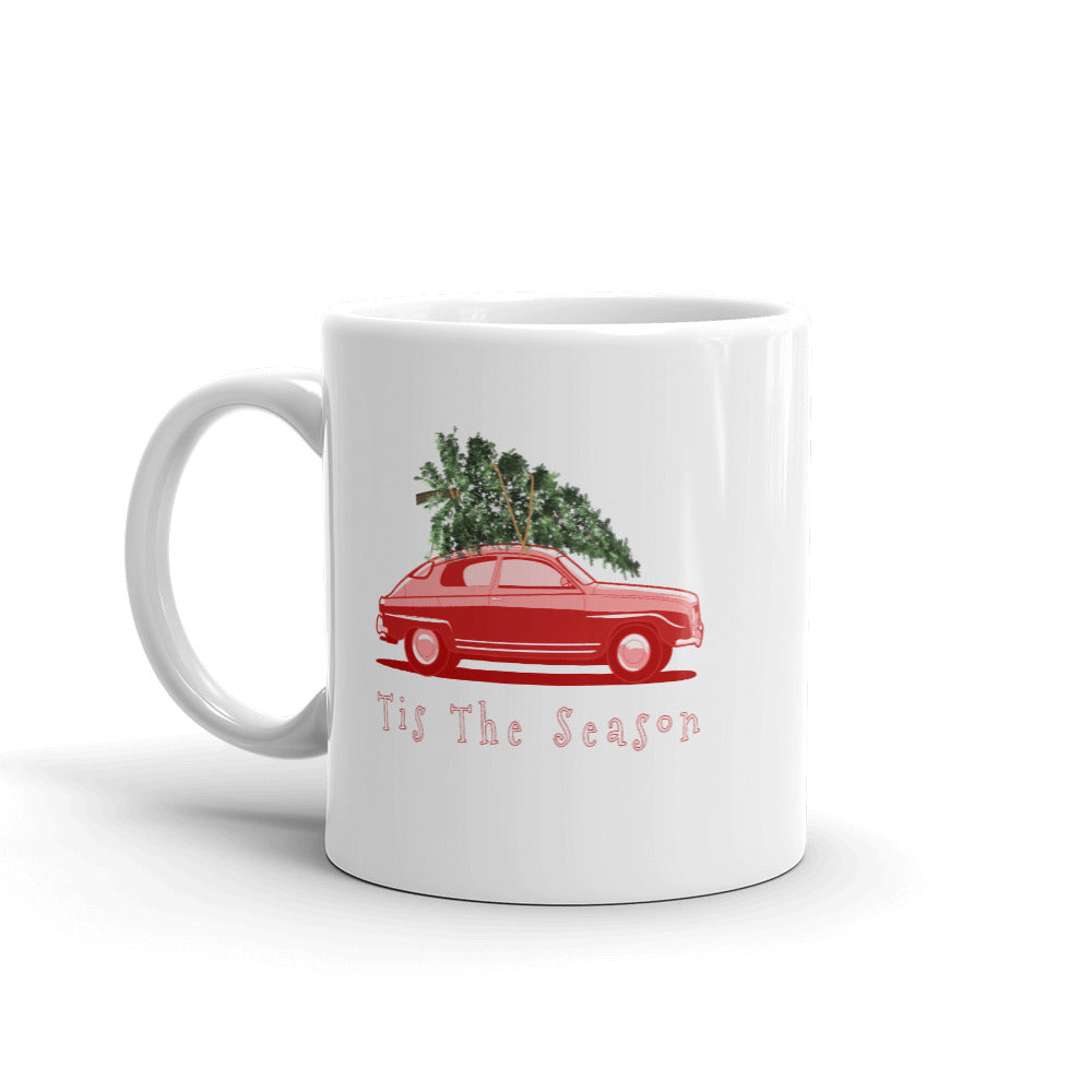 Saab 96 Monte Carlo Tis The Season Christmas Holiday 11 oz Coffee Mug