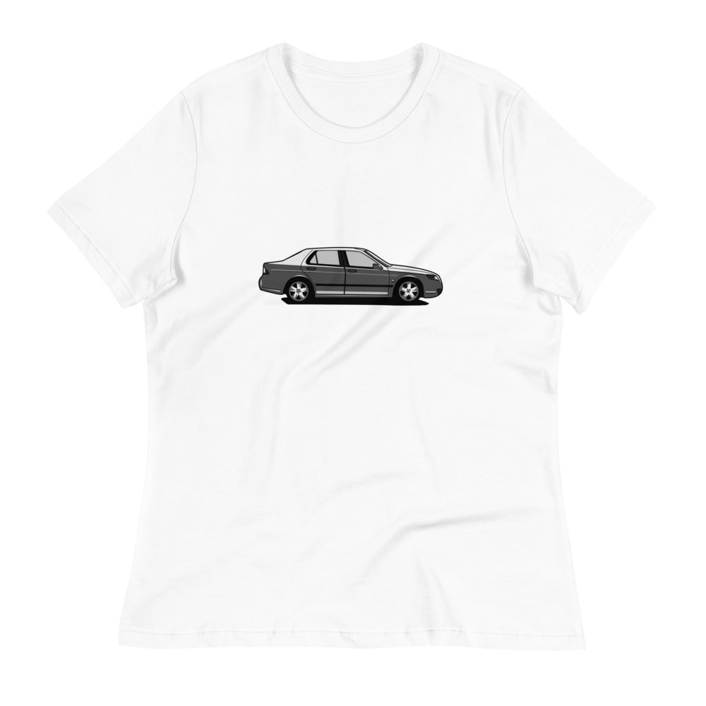 Saab 9-5 Sedan Women's Relaxed White T-Shirt