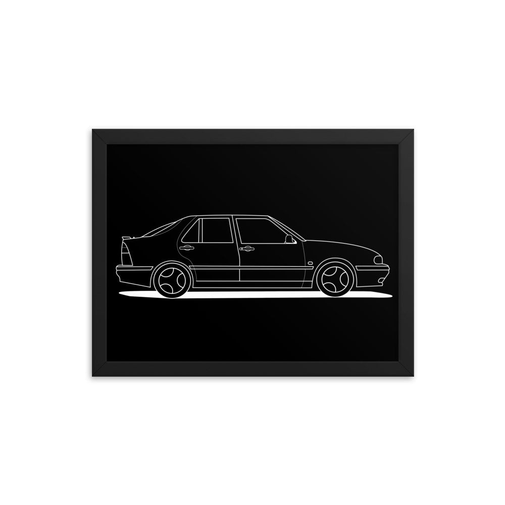 Saab 9000 Aero 12 in. x 16 in. Framed Poster