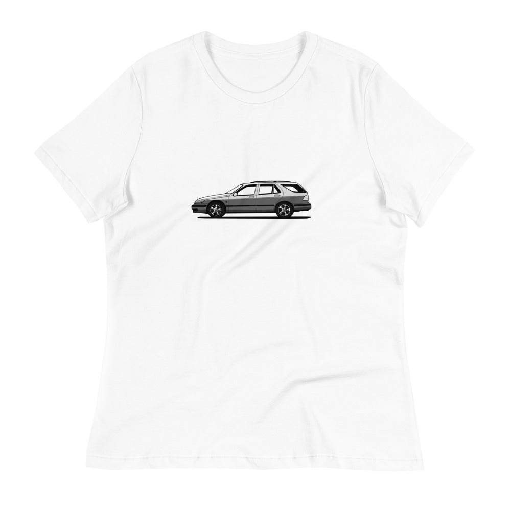 Saab 9-5 Wagon Women's Relaxed White T-Shirt