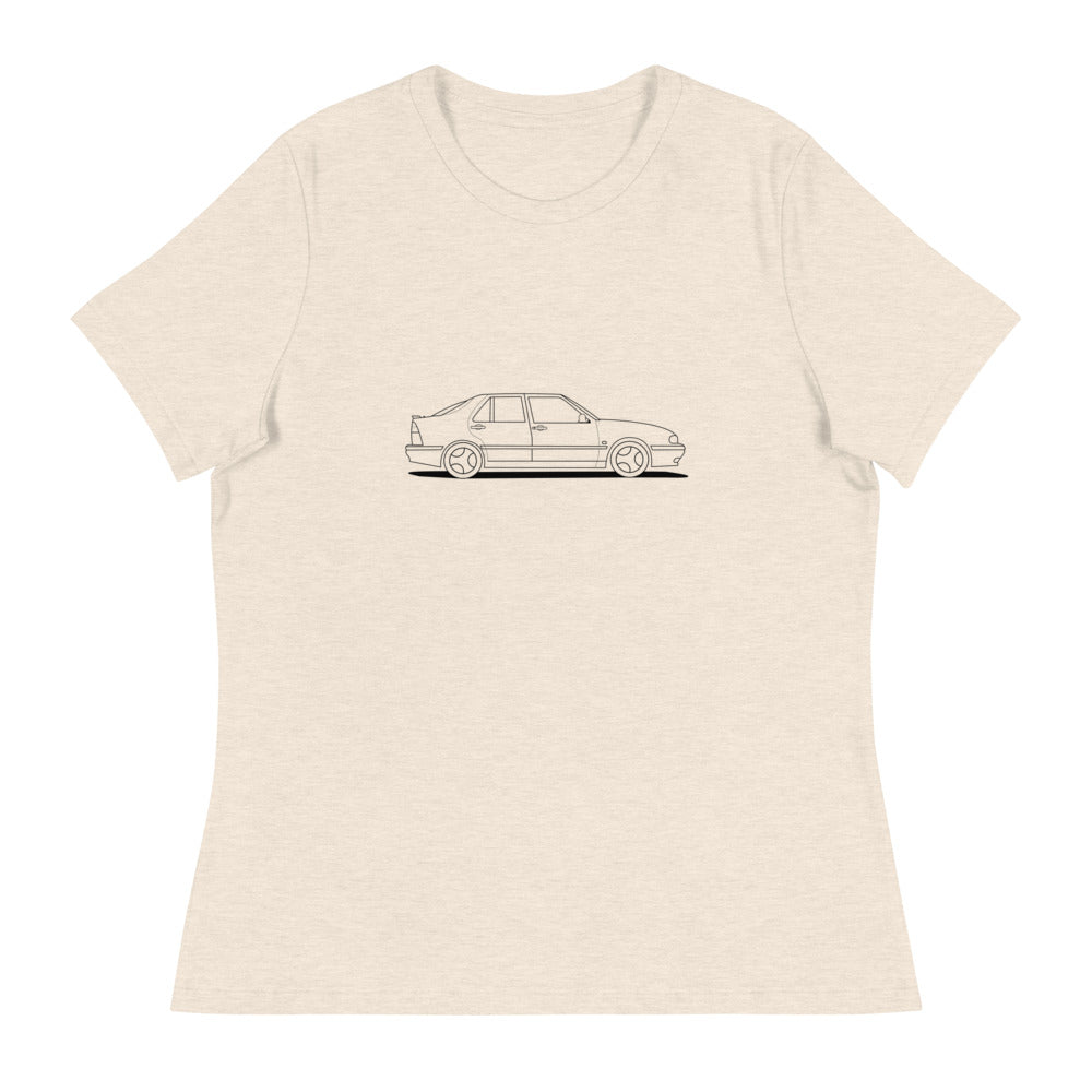 Saab 9000 Aero Outline Women's Relaxed Beige T-Shirt