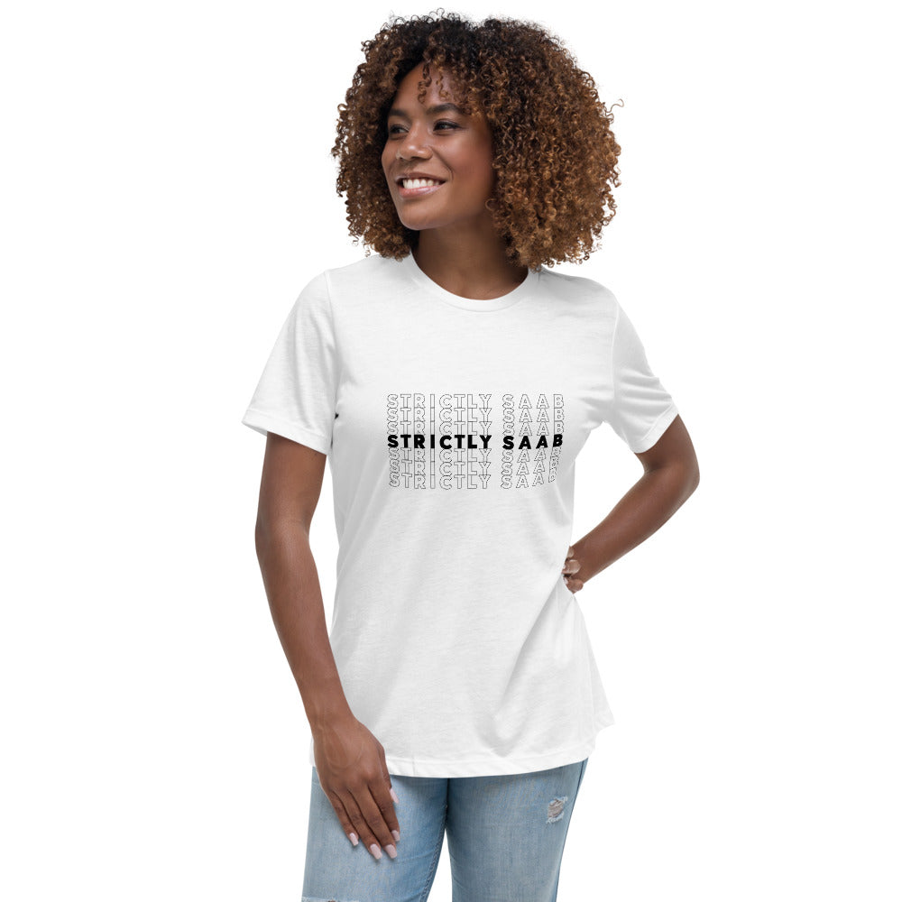 Strictly Saab Women's Relaxed White T-Shirt