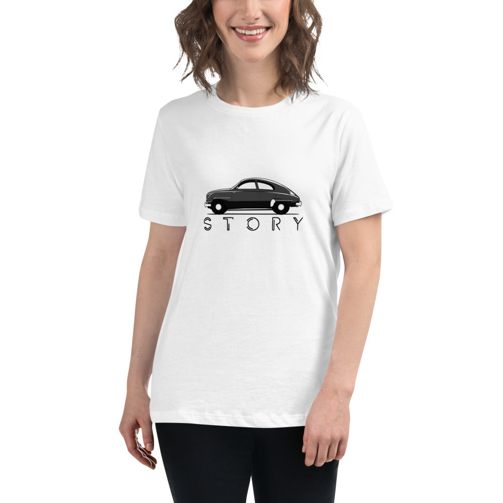 Saab 93 Story Women's Relaxed White T-Shirt