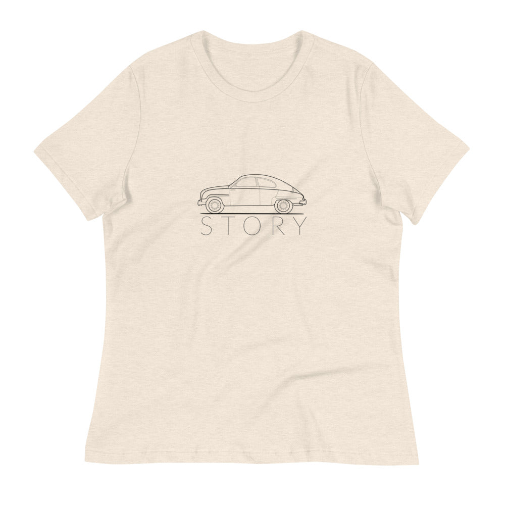 Saab 93 Story Outline Women's Relaxed Beige T-Shirt