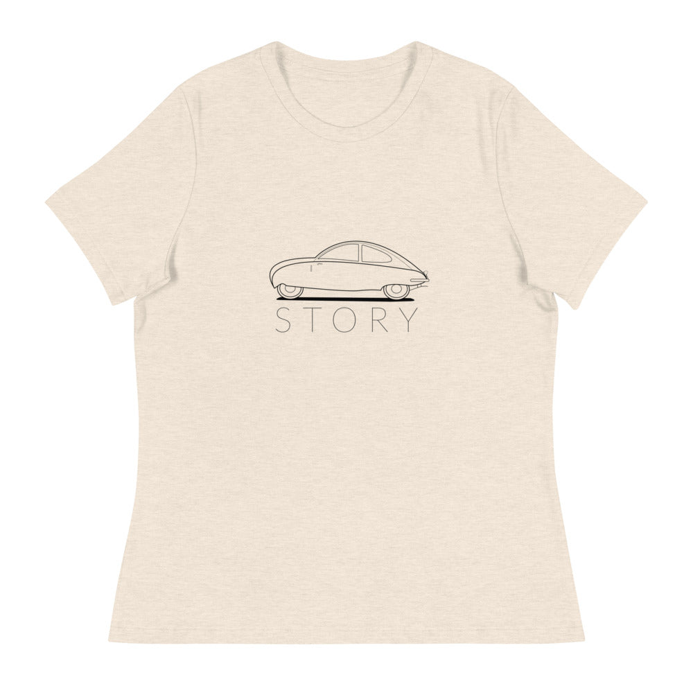 Saab Ursaab Story Outline Women's Relaxed Beige T-Shirt