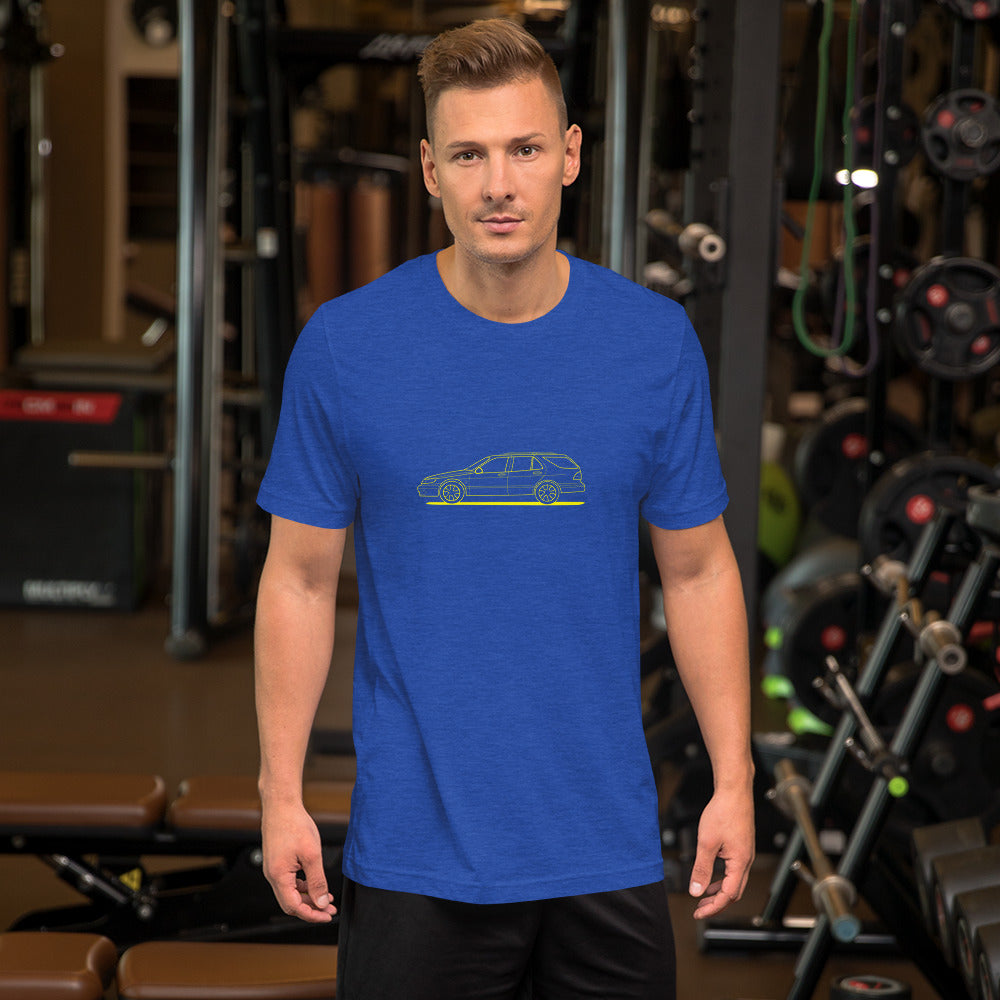 Saab 9-5 Wagon Sport Combi Wagon 9-5 Outline Short-Sleeve Unisex Blue T-Shirt