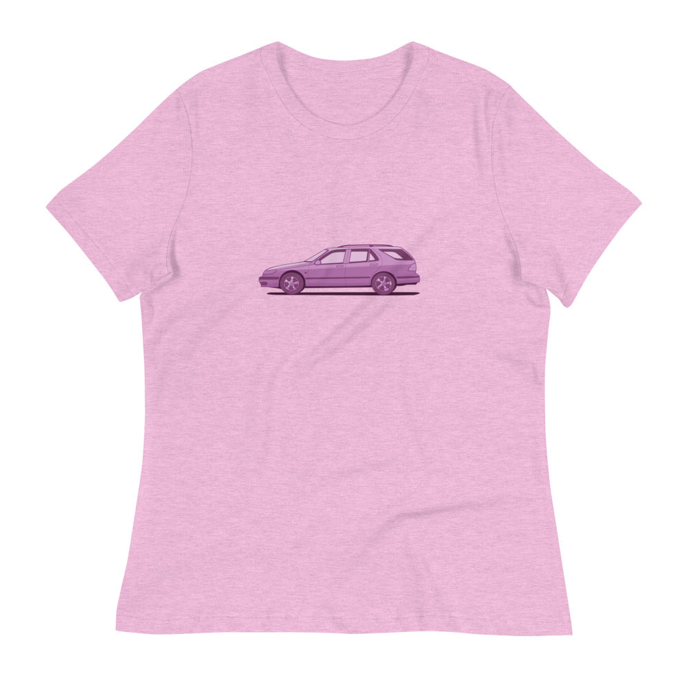 Saab 9-5 Wagon Women's Relaxed Lilac T-Shirt