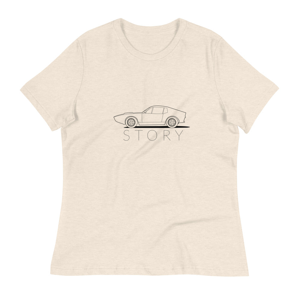 Saab Story Sonett Outline Women's Relaxed Beige T-Shirt