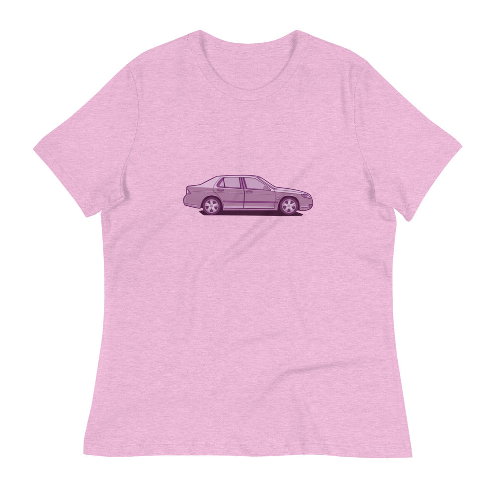 Saab 9-5 Sedan Women's Relaxed Lilac T-Shirt