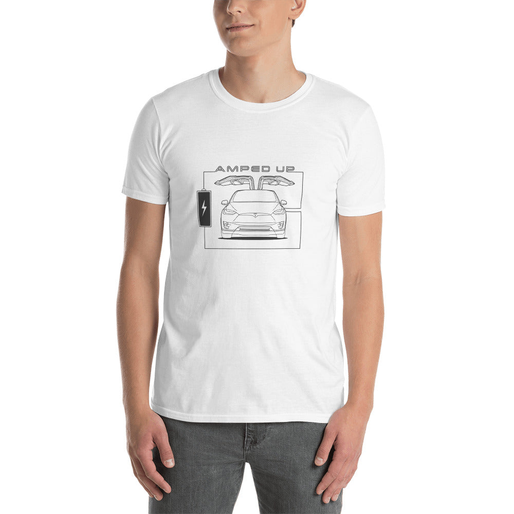 Tesla Model X Amped Up Falcon Wings Unisex T-Shirt (2 Colors Available)