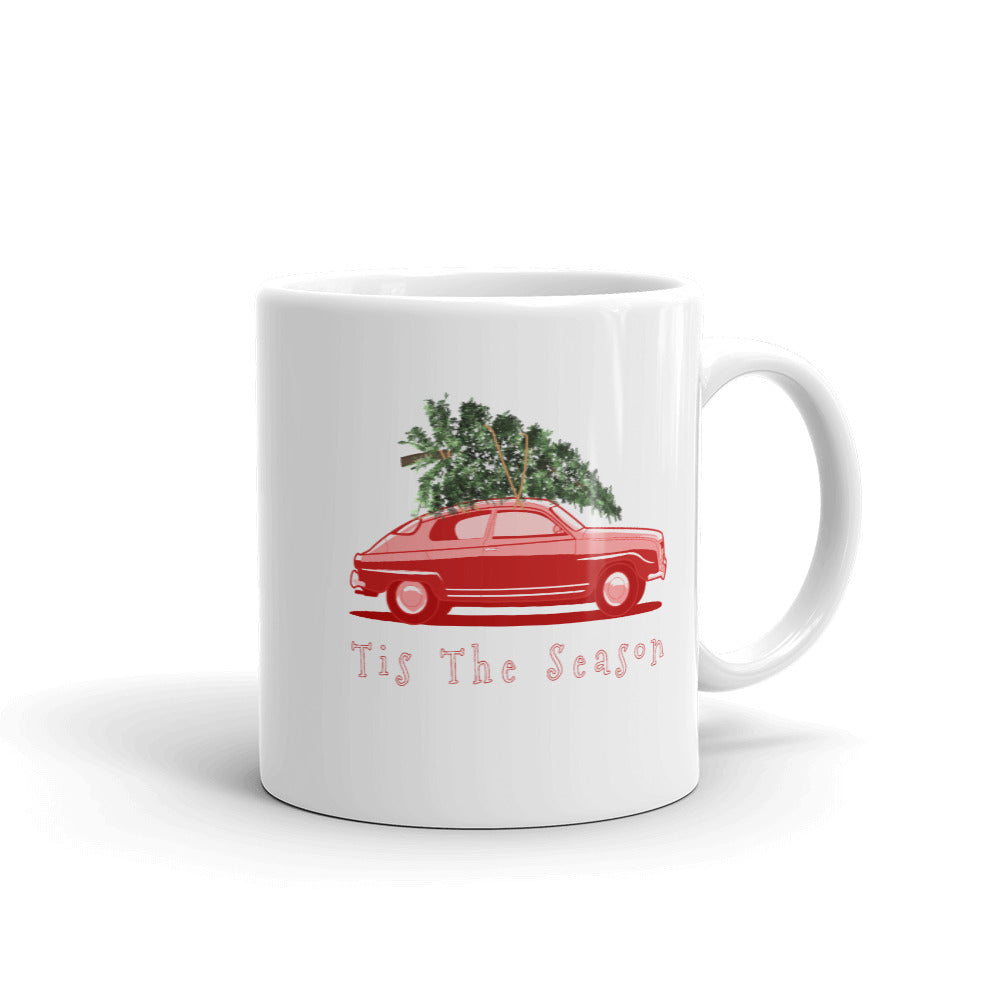 Saab 96 Monte Carlo Tis The Season Christmas Holiday 11 oz Coffee Mug