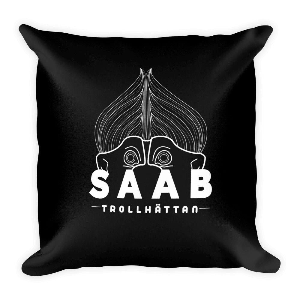 Saab Trollhättan Basic Black 18 x 18 Throw Pillow