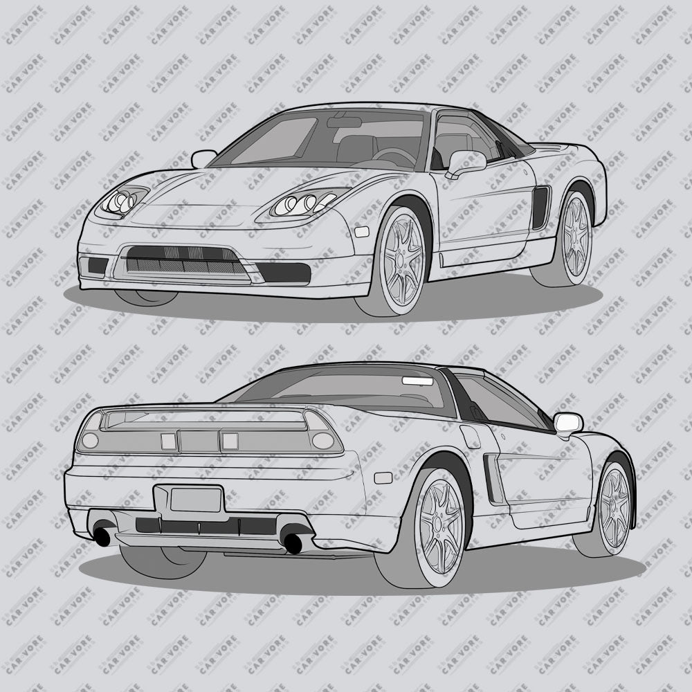 2005 Acura NSX-T NA1 NA2 Double Sided Unisex T-Shirt (3 Colors Available)