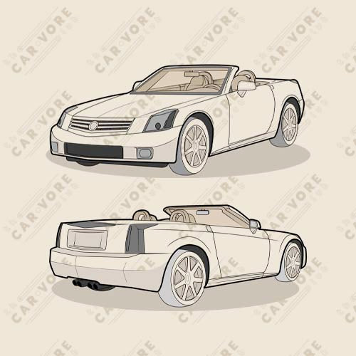 2006 XLR Double Sided Heather Dust Unisex T-Shirt For Cadillac Enthusiasts