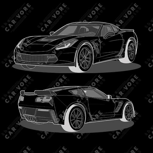 2019 Chevy Corvette Grand Sport Coupe Double Sided Unisex T-Shirt (3 Colors Available)