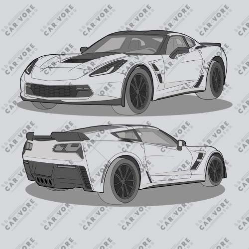 2019 Chevy Corvette Grand Sport Coupe Double Sided Unisex T-Shirt (3 Colors Available)