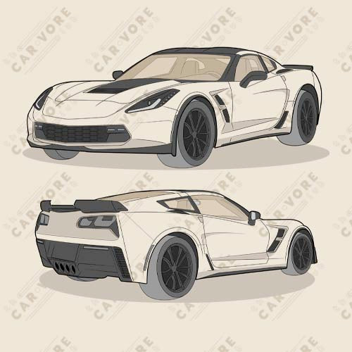 2019 Chevy Corvette Grand Sport Coupe Double Sided Heather Dust Unisex T-Shirt