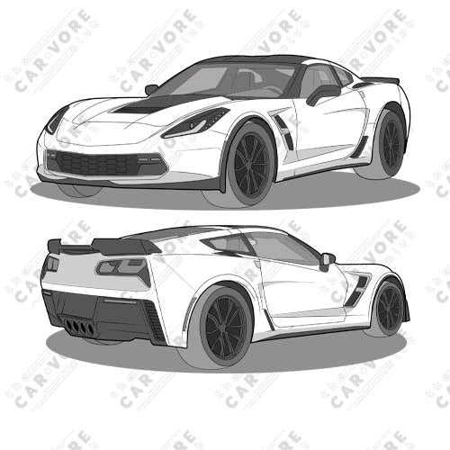 2019 Chevy Corvette Grand Sport Coupe Double Sided Unisex T-Shirt (3 Colors Available)