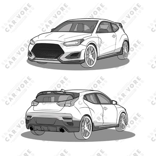 2021 Veloster N Double Sided Unisex T-Shirt For Hyundai Enthusiasts (3 Colors Available)