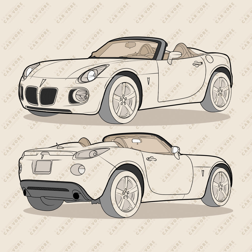 2008 Pontiac Solstice Convertible GXP Heather Dust Double Sided Unisex T-Shirt