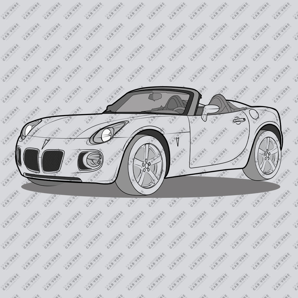 2008 Pontiac Solstice Convertible GXP Front Side Unisex T-Shirt (3 Colors Available)