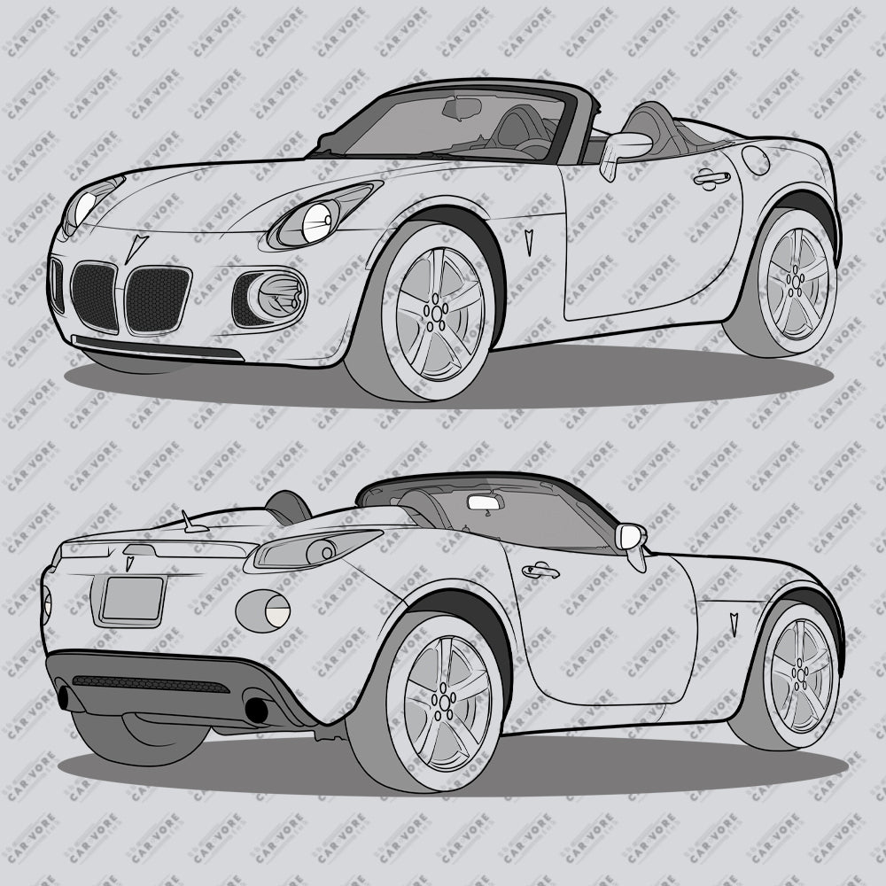 2008 Pontiac Solstice Convertible GXP Double Sided Unisex T-Shirt (3 Colors Available)