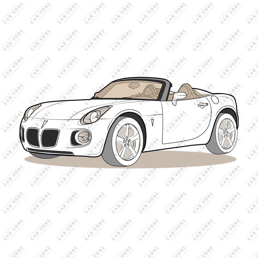 2008 Pontiac Solstice Convertible GXP Front Side Unisex T-Shirt (3 Colors Available)