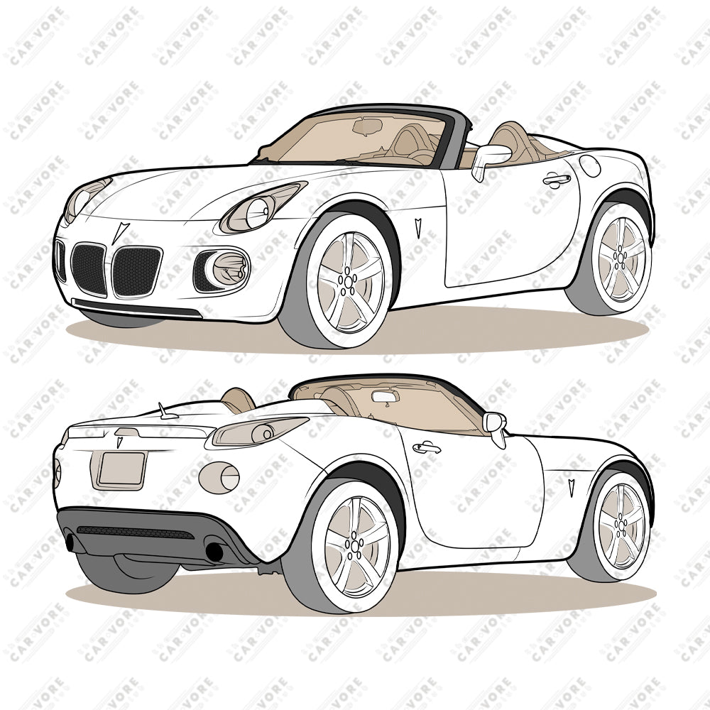 2008 Pontiac Solstice Convertible GXP Double Sided Unisex T-Shirt (3 Colors Available)