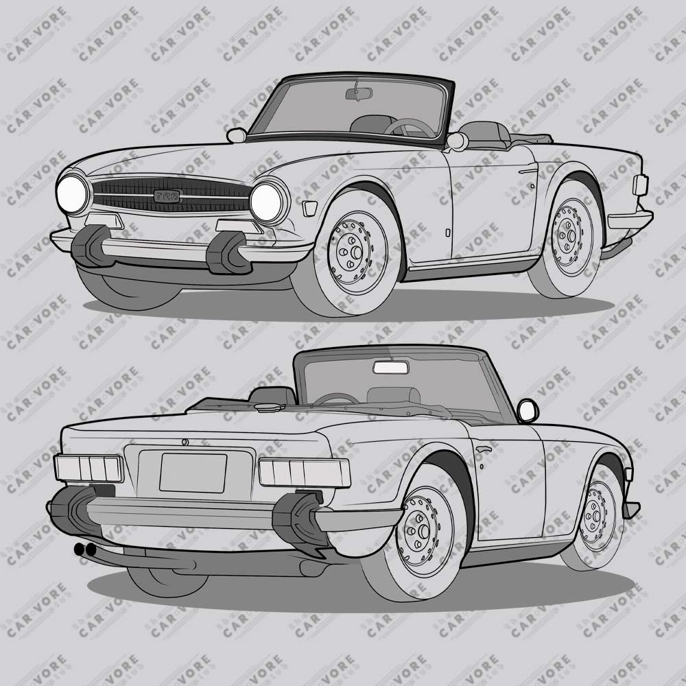 1974 Triumph TR6 Double Sided Unisex Sweatshirt (2 Colors Available)