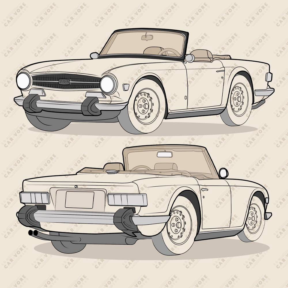 1974 Triumph TR6 Heather Dust Double Sided Unisex T-Shirt