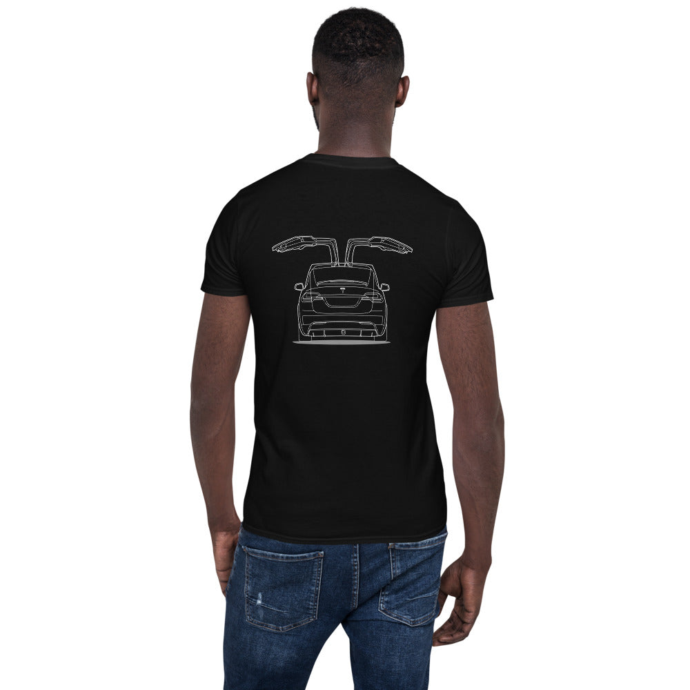 Tesla Model X Falcon Wings Double Sided Unisex T-shirt (2 Colors Available)