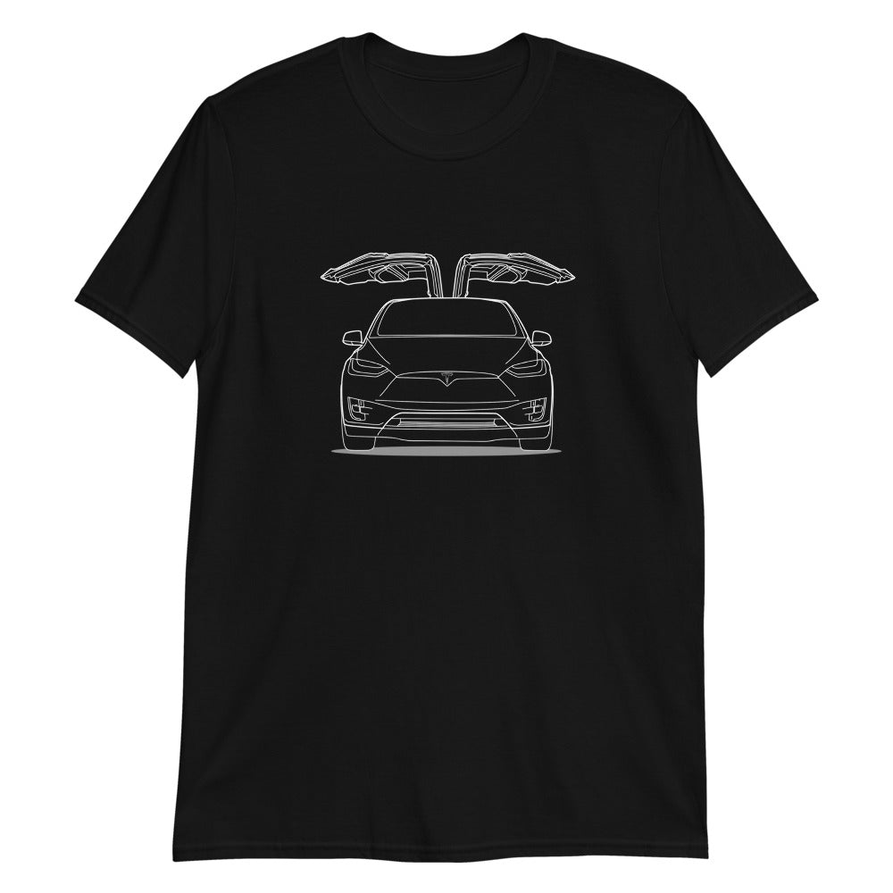 Tesla Model X Falcon Wings Double Sided Unisex T-shirt (2 Colors Available)