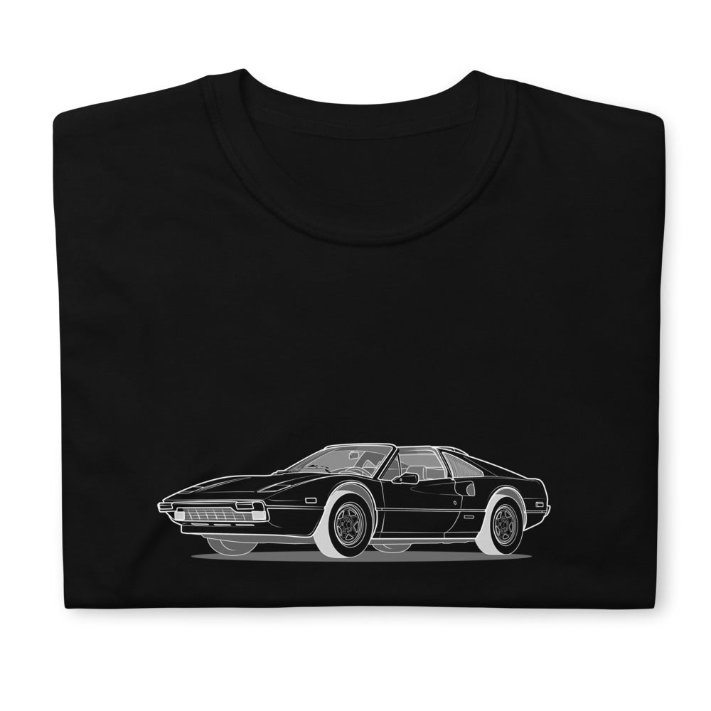 1982 Ferrari 308 GTS Quattrovalvole Front Side Unisex T-Shirt (3 Colors Available)