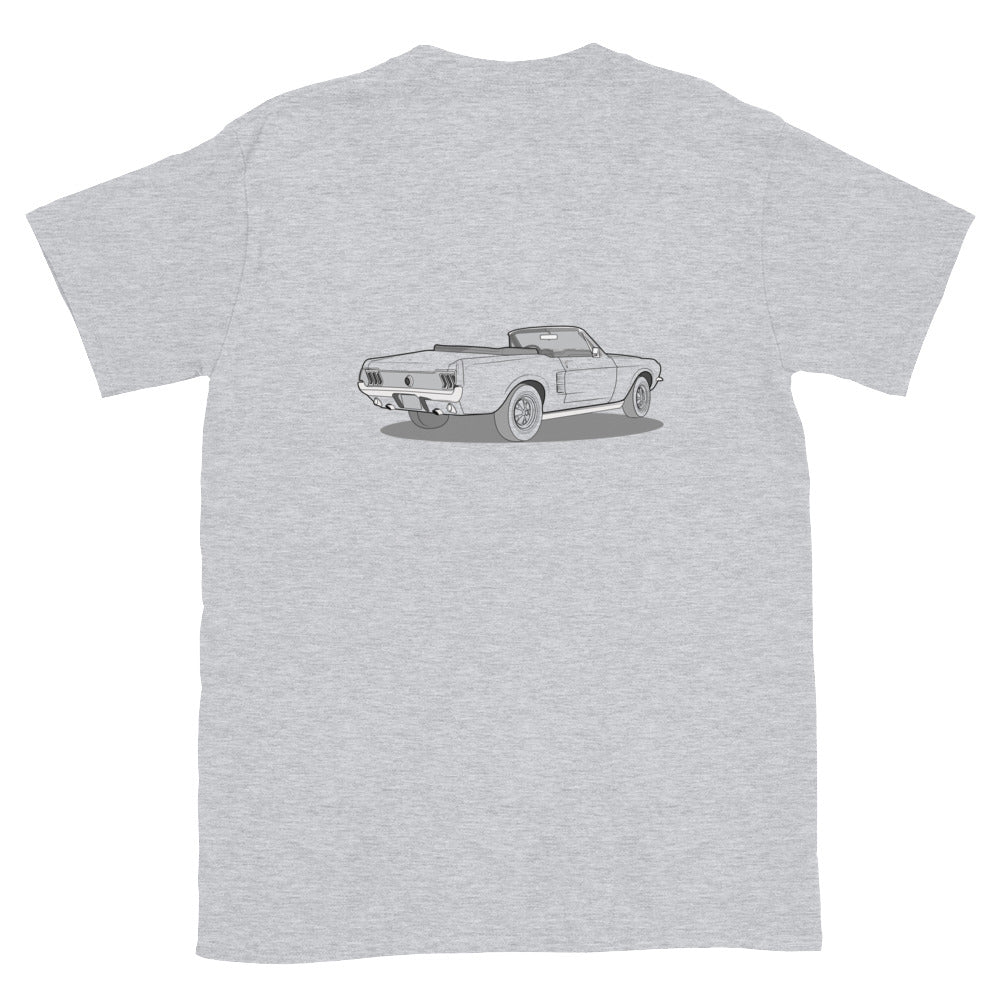 1967 Ford Mustang Convertible Double Sided Unisex T-Shirt (3 Colors Available)
