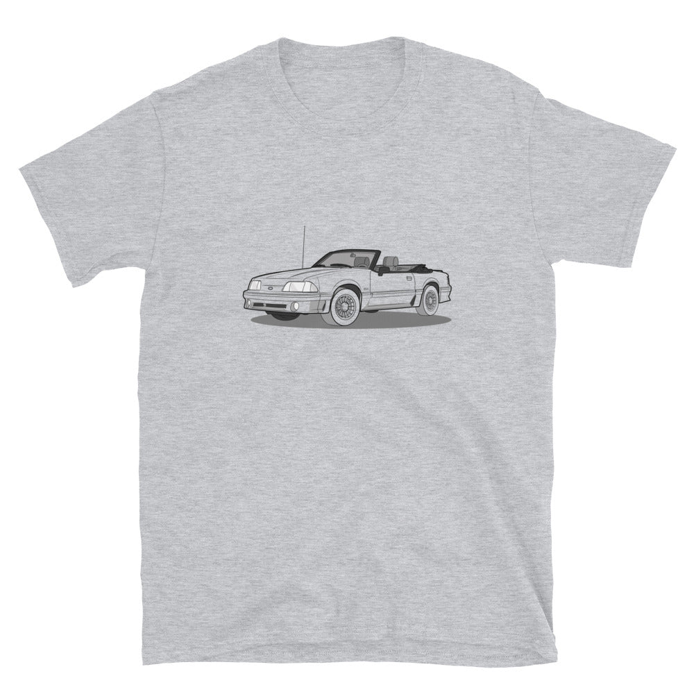 1989 Ford Mustang Convertible 5.0 Front Side Unisex T-Shirt (3 Colors Available)
