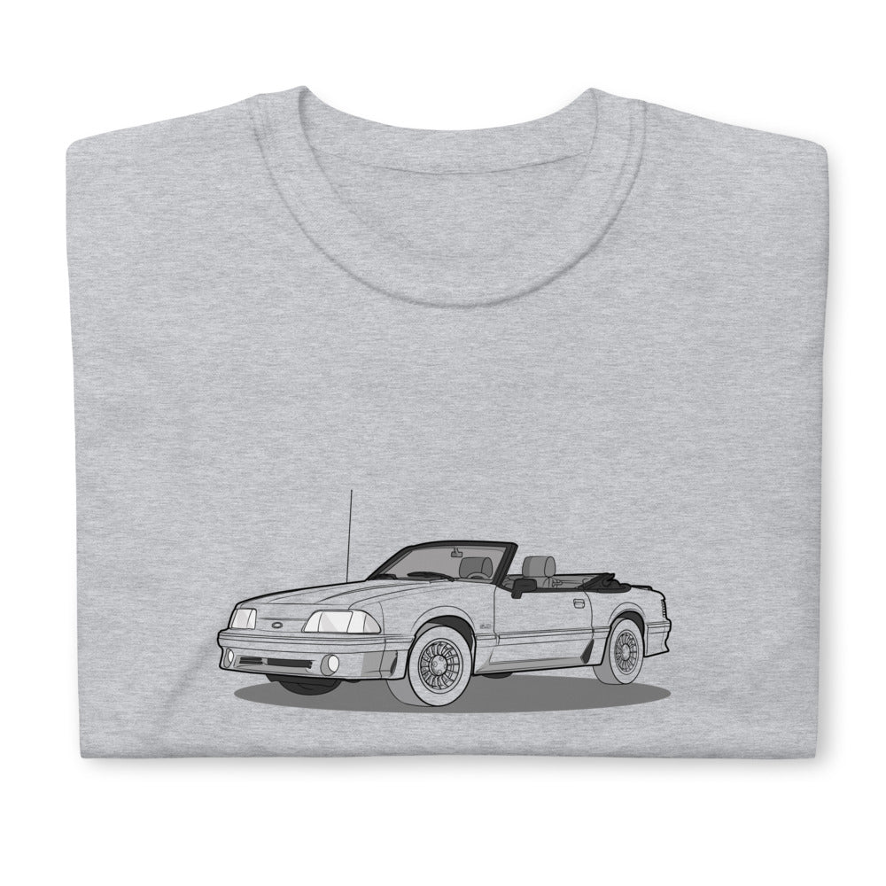 1989 Ford Mustang Convertible 5.0 Front Side Unisex T-Shirt (3 Colors Available)
