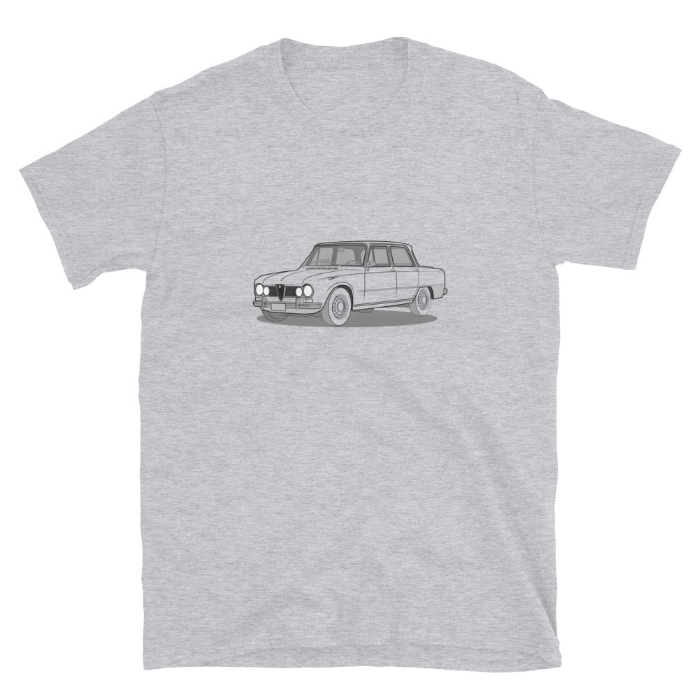 1967 Alfa Romeo Giulia Super Sedan Double Sided Unisex T-Shirt (3 Colors Available)