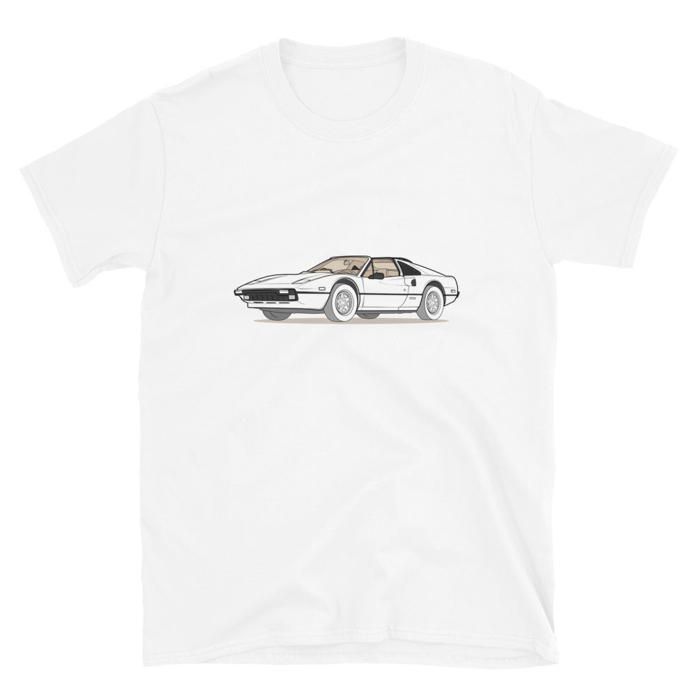 1982 Ferrari 308 GTS Quattrovalvole Front Side Unisex T-Shirt (3 Colors Available)