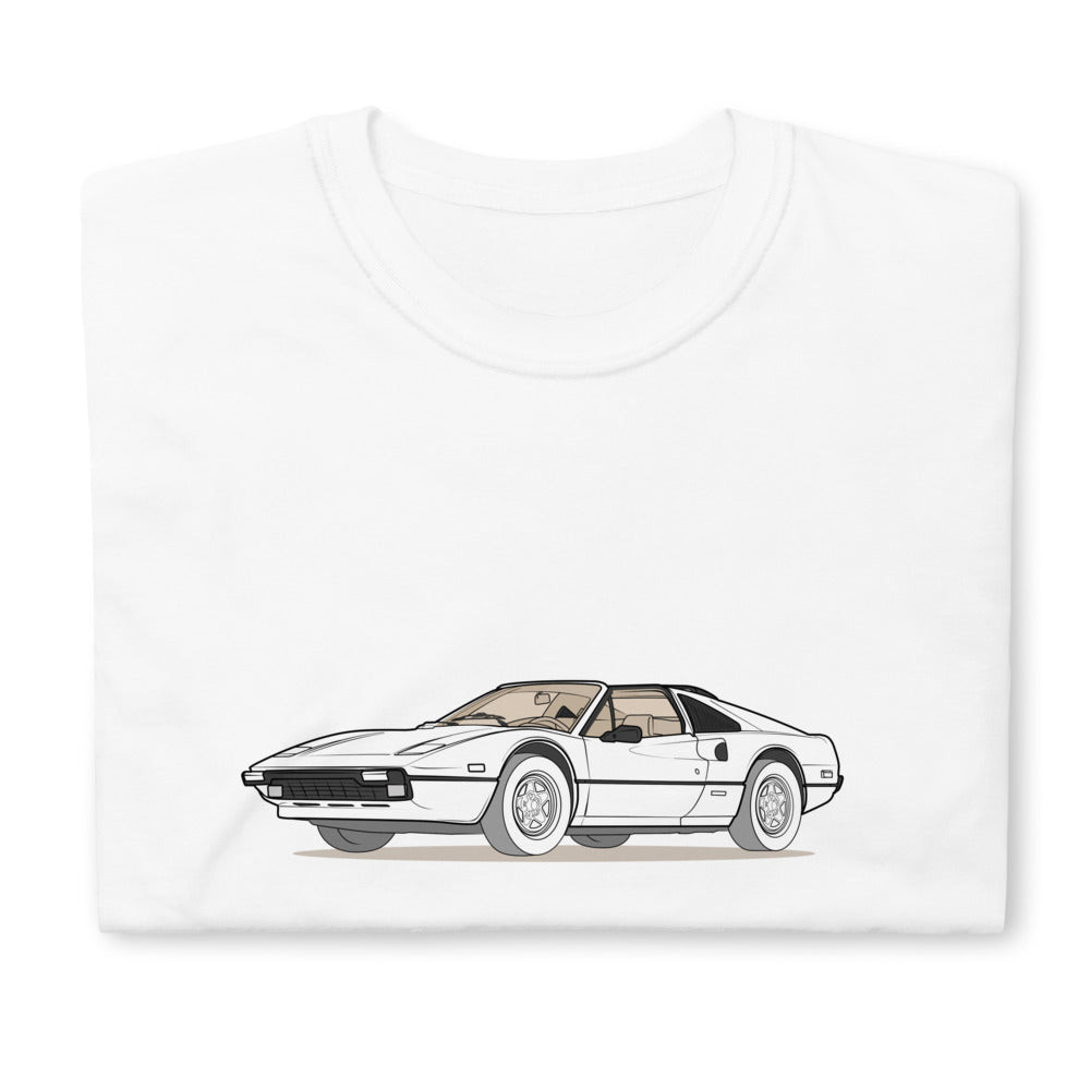1982 Ferrari 308 GTS Quattrovalvole Front Side Unisex T-Shirt (3 Colors Available)