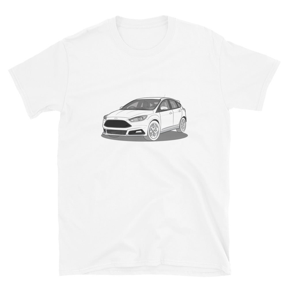 2017 Ford Focus ST Mk3 (Right-Hand Drive) Double Sided Unisex T-Shirt (3 Colors Available)